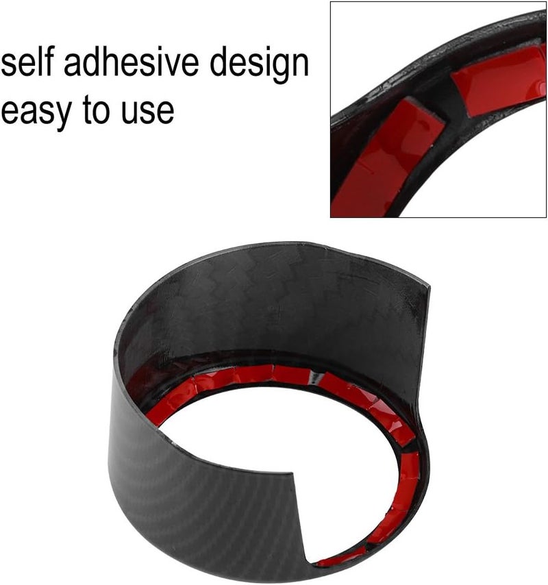 Car Decorative Front Grill Logo Ring Trim Frame Cover for Stelvio 2017-2018, ABS Glossy Auto Surround with Self - Adhesive Backing for Exterior - Image 3