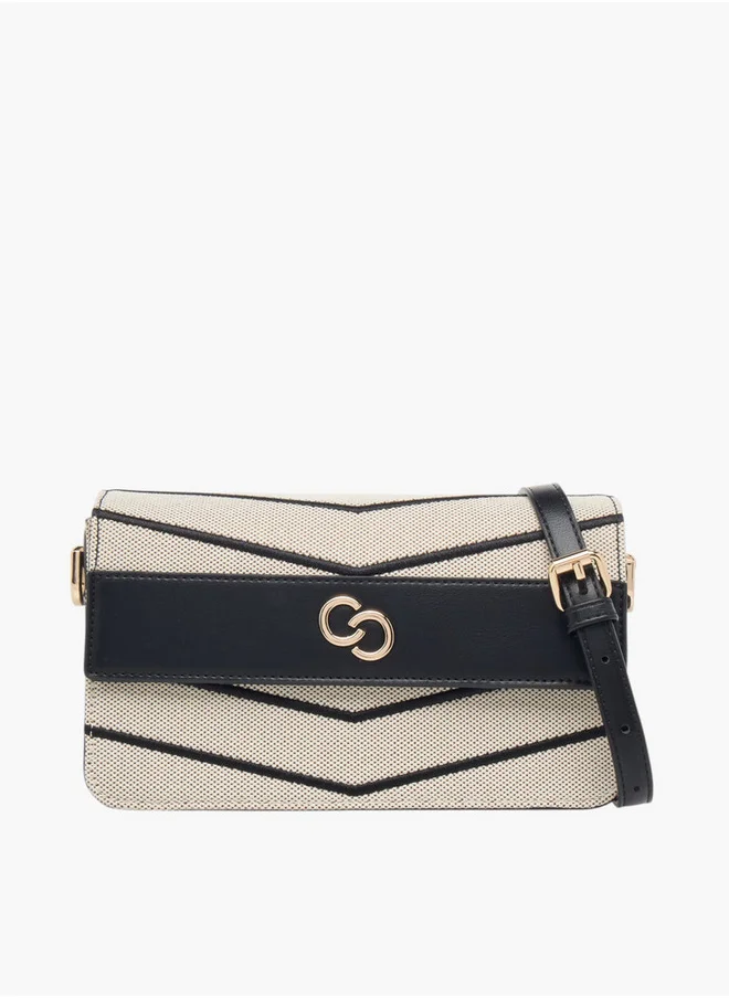 سيليست Women's Textured Crossbody Bag with Flap Closure and Adjustable Strap