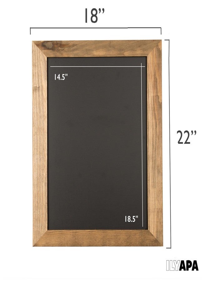 Ilyapa Rustic Wooden Magnetic Kitchen Chalkboard Sign - 18x22 Inch Brown Framed Wall Hanging Chalk Board for Farmhouse Decor, Wedding, Restaurant Menu - Image 2