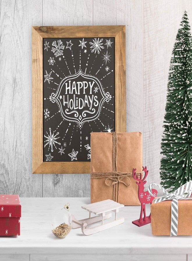 Ilyapa Rustic Wooden Magnetic Kitchen Chalkboard Sign - 18x22 Inch Brown Framed Wall Hanging Chalk Board for Farmhouse Decor, Wedding, Restaurant Menu - Image 3