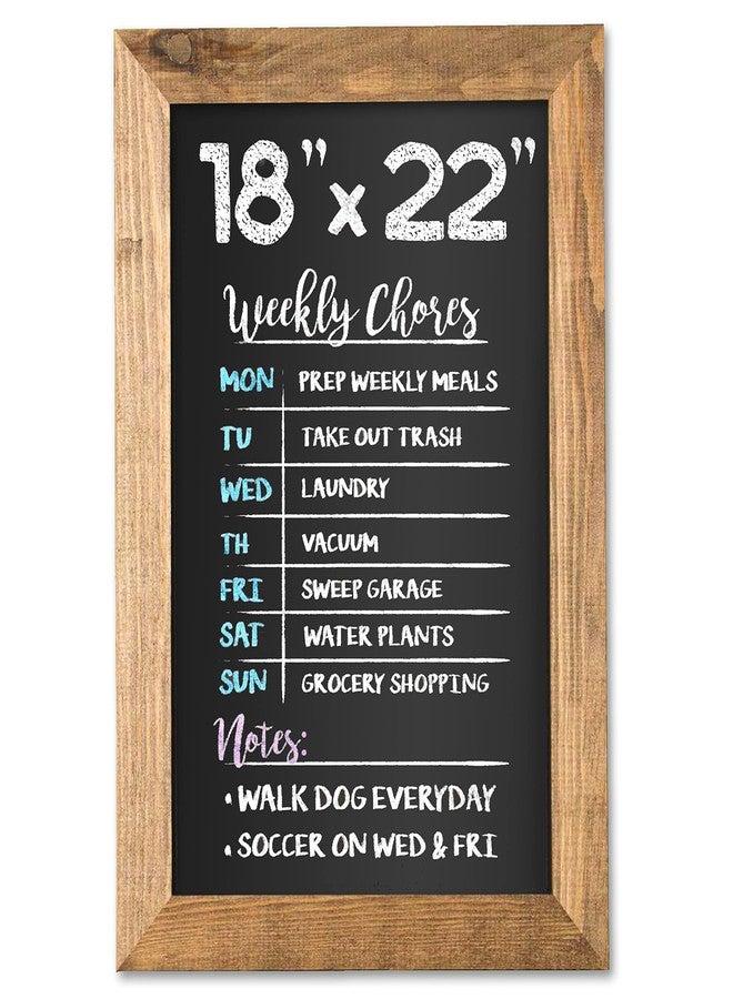 Ilyapa Rustic Wooden Magnetic Kitchen Chalkboard Sign - 18x22 Inch Brown Framed Wall Hanging Chalk Board for Farmhouse Decor, Wedding, Restaurant Menu - Image 1