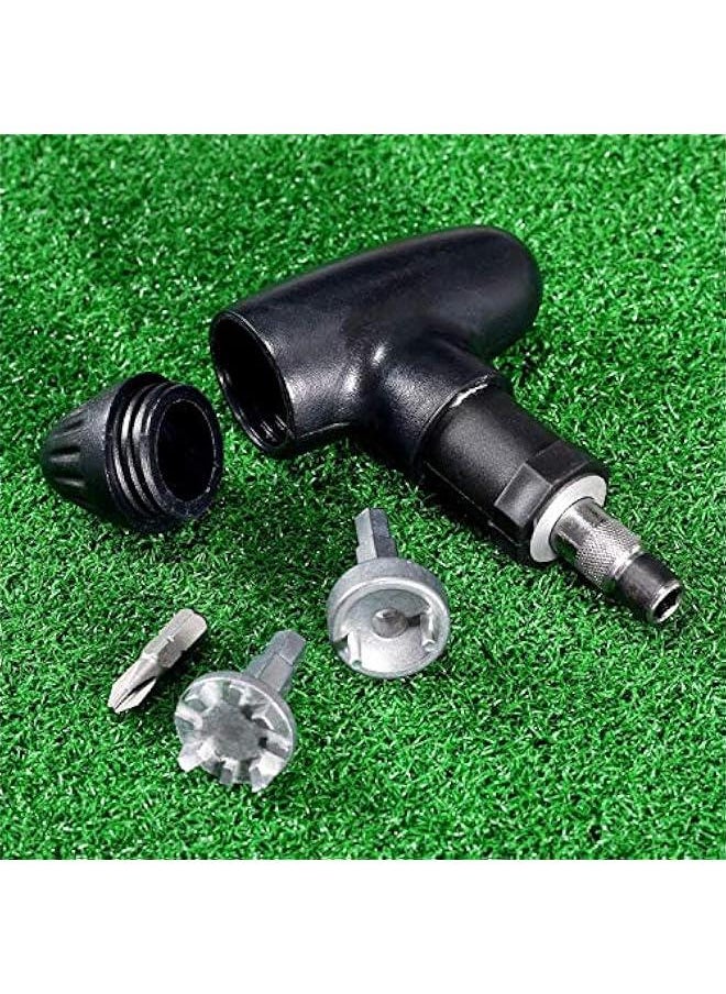 Arabest - Stainless Steel Golf Spike Wrench with Ratchet Action and Plastic Handle for Easy Removal and Adjustment of Cleats - Durable Tool Set for Replacing and Ripping Out Old Spikes - Shoe Maintenance Aid - Image 1