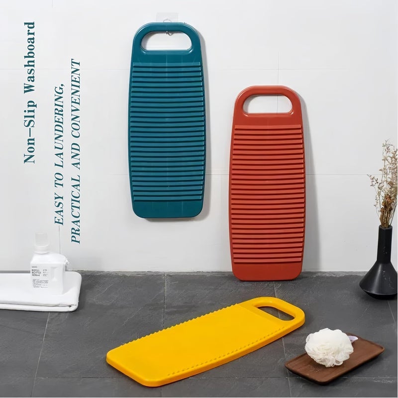 Cansybil Wash Board,Non-Slip Laundry Washing Board, Household Washboard, Hand Wash Board, Manual Wash Clothes Laundry Pad Scrubbing Board for Household (Yellow, Medium) - Image 3