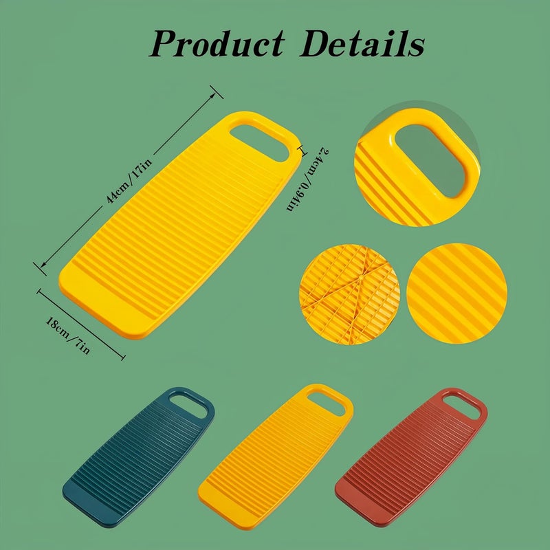 Cansybil Wash Board,Non-Slip Laundry Washing Board, Household Washboard, Hand Wash Board, Manual Wash Clothes Laundry Pad Scrubbing Board for Household (Yellow, Medium) - Image 2