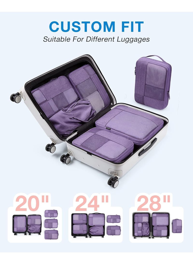 BAGSMART BAGSMART Compression Packing Cubes for Travel 6 Set Packing Cubes for Carry on Suitcases Compression Travel Cubes  Suitcase Organizer for Packing with Shoe Bag  - Image 3