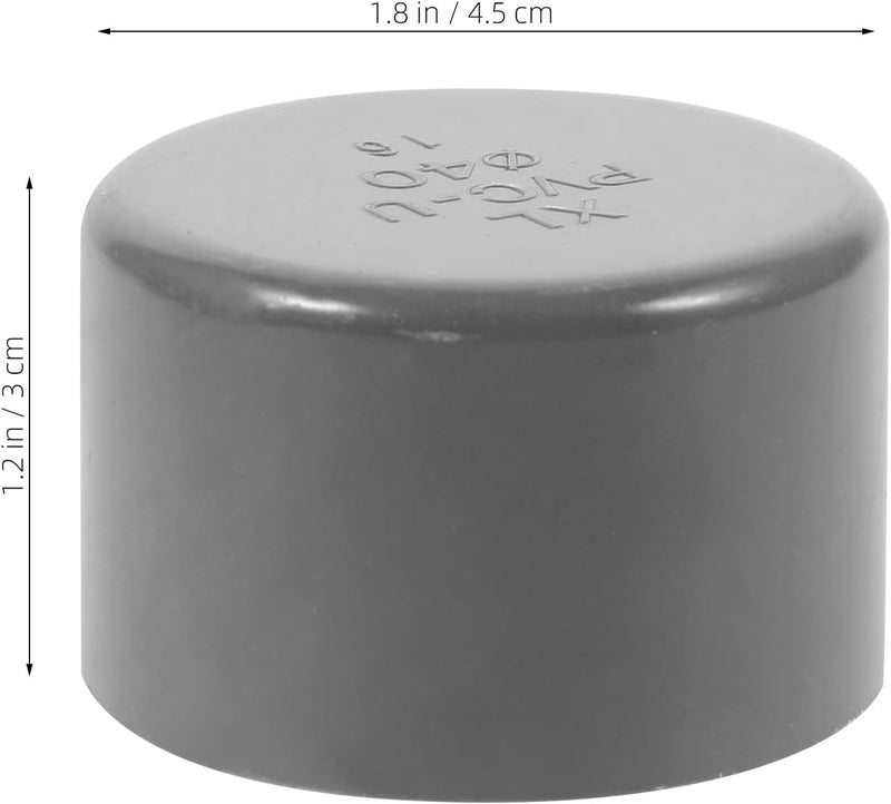 DOITOOL 10pcs Pvc Pipe End Caps Gray 40mm Pipe End Cap Fittings Replacement Protective Plug for Plumbing Industrial Use - Image 2