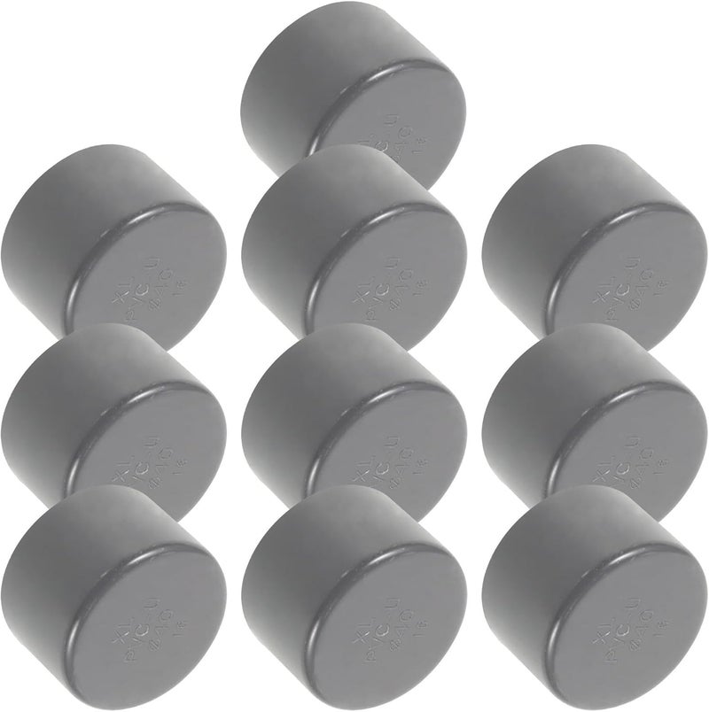 DOITOOL 10pcs Pvc Pipe End Caps Gray 40mm Pipe End Cap Fittings Replacement Protective Plug for Plumbing Industrial Use - Image 1
