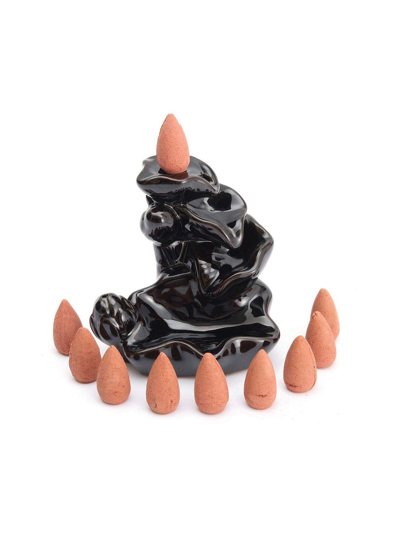 GGOOT Backflow Incense Cone Burner Holder Ceramic Lotus Stream Fragrant Smoke Backflow Home Censer Decor  - Image 5