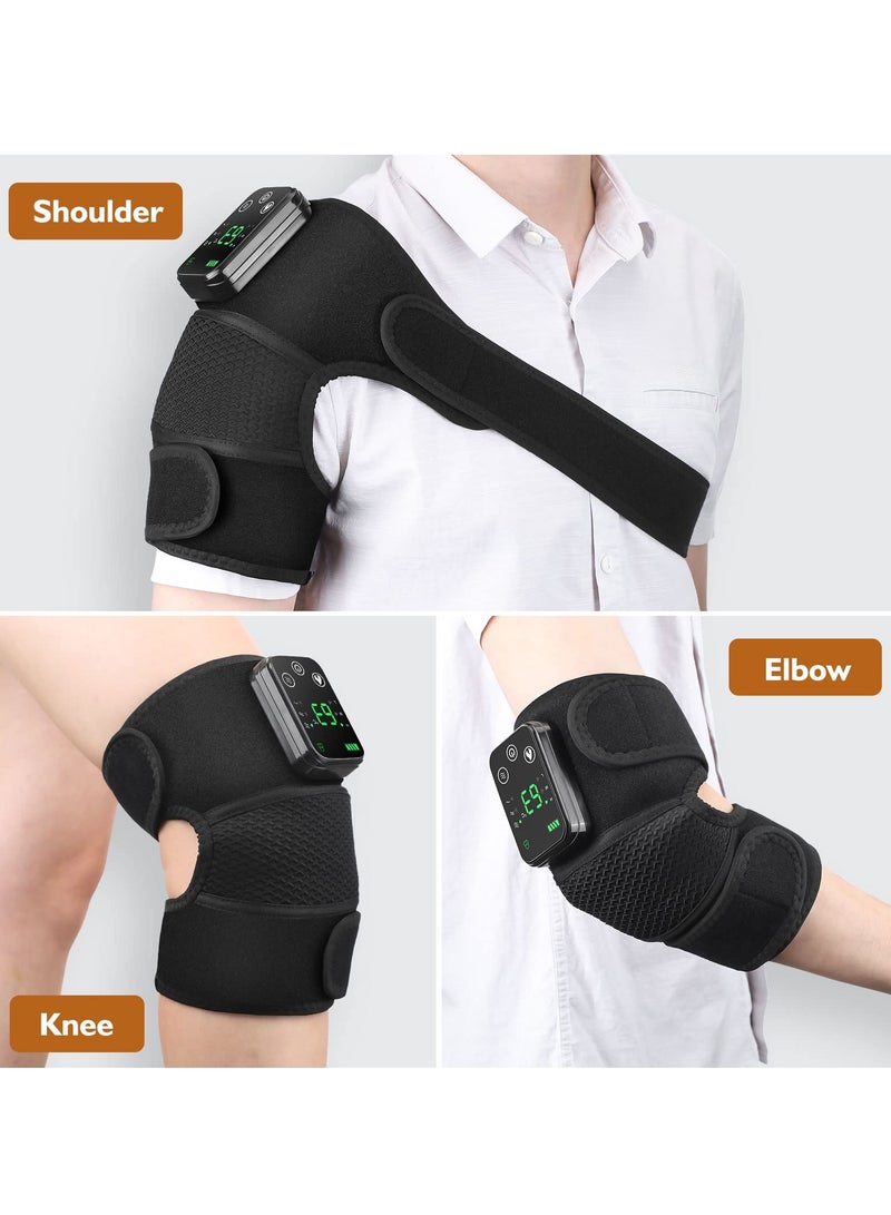 SYOSI Knee Massager with Heat and Vibration, 3 in 1 Cordless Heated Knee Brace and Shoulder Wrap, Heating Pad for Knee, Shoulder, Elbow Pain Relief, Deep Tissue Relief - Image 2