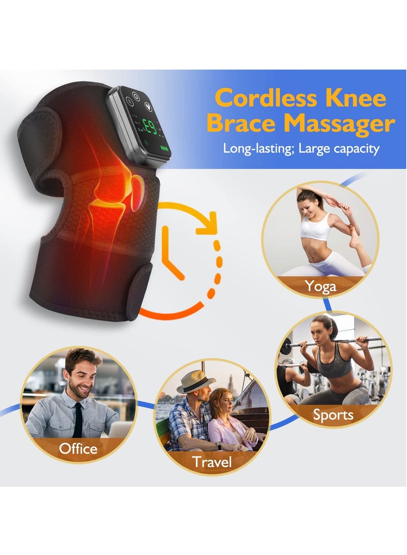 SYOSI Knee Massager with Heat and Vibration, 3 in 1 Cordless Heated Knee Brace and Shoulder Wrap, Heating Pad for Knee, Shoulder, Elbow Pain Relief, Deep Tissue Relief - Image 5