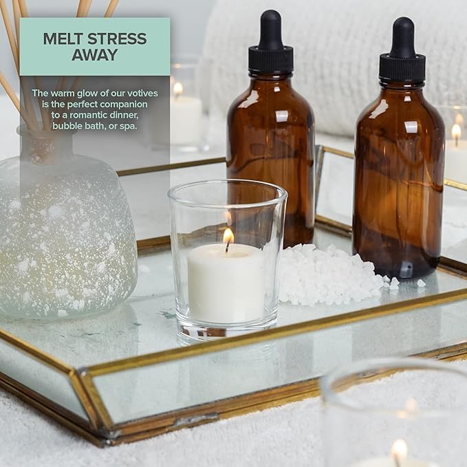 DECOVAA DECOVAA Premium White Unscented Votive Candles 8Hour Long Burn Time Clean Steady Flame 15 X 125 inch Smokeless Decorative Candles for Diwali Home Weddings Parties Decoration Pack of 12  - Image 5