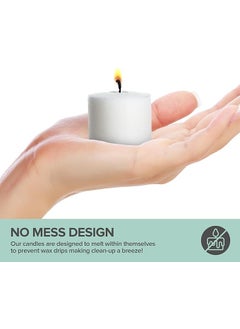 DECOVAA DECOVAA Premium White Unscented Votive Candles 8Hour Long Burn Time Clean Steady Flame 15 X 125 inch Smokeless Decorative Candles for Diwali Home Weddings Parties Decoration Pack of 12  - Image 4