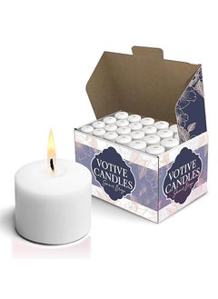 DECOVAA DECOVAA Premium White Unscented Votive Candles 8Hour Long Burn Time Clean Steady Flame 15 X 125 inch Smokeless Decorative Candles for Diwali Home Weddings Parties Decoration Pack of 12  - Image 1