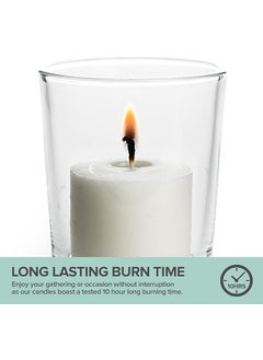 DECOVAA DECOVAA Premium White Unscented Votive Candles 8Hour Long Burn Time Clean Steady Flame 15 X 125 inch Smokeless Decorative Candles for Diwali Home Weddings Parties Decoration Pack of 12  - Image 3