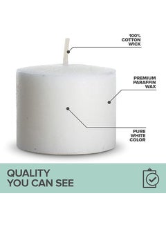 DECOVAA DECOVAA Premium White Unscented Votive Candles 8Hour Long Burn Time Clean Steady Flame 15 X 125 inch Smokeless Decorative Candles for Diwali Home Weddings Parties Decoration Pack of 12  - Image 2