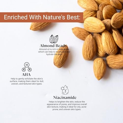 Lashika Almond & Walnut Scrub | Contains AHA & Niacinamide, Sandalwood Oil | Face & Body Exfoliator For Dark Spots & Skin Brightening | Dermatologically Tested | For Men & Women | 70gm - Image 5