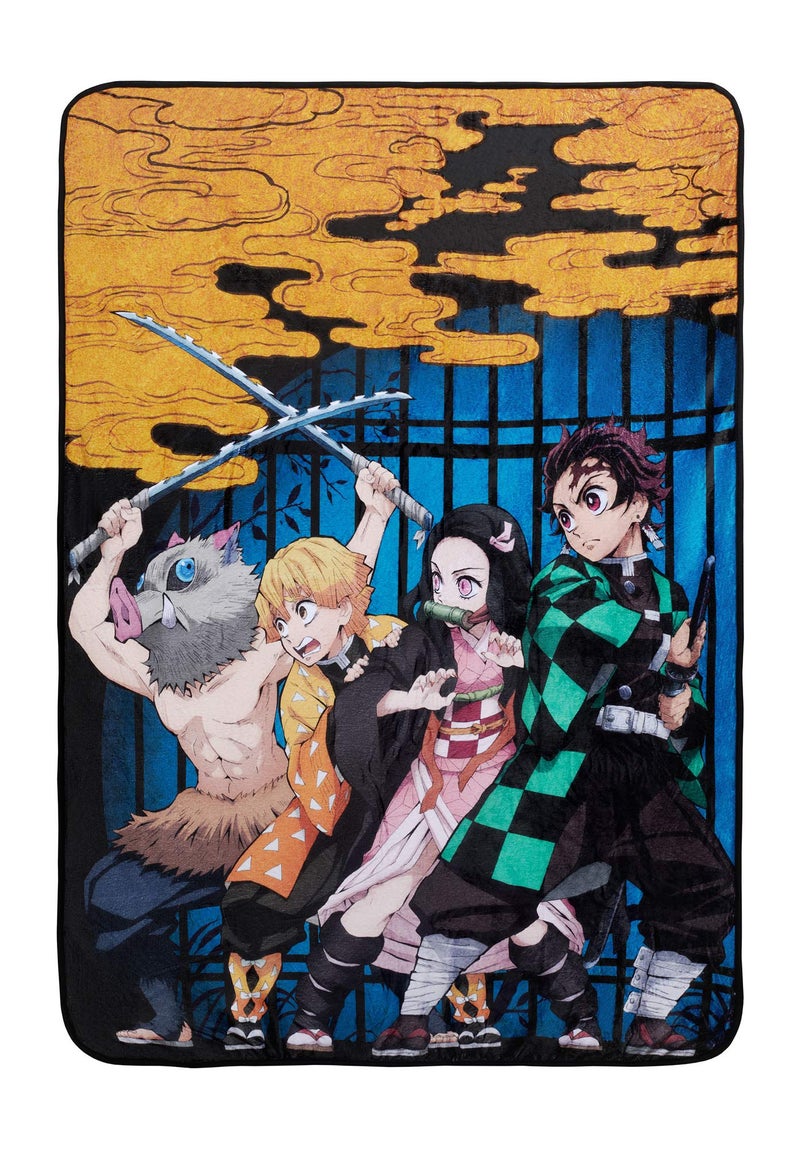 Surreal Entertainment Surreal Entertainment Demon Slayer Blanket Officially Licensed Merchandise from The Anime Demon Slayer Comfy Lightweight Fleece Throw 45x60 inches Yellow 