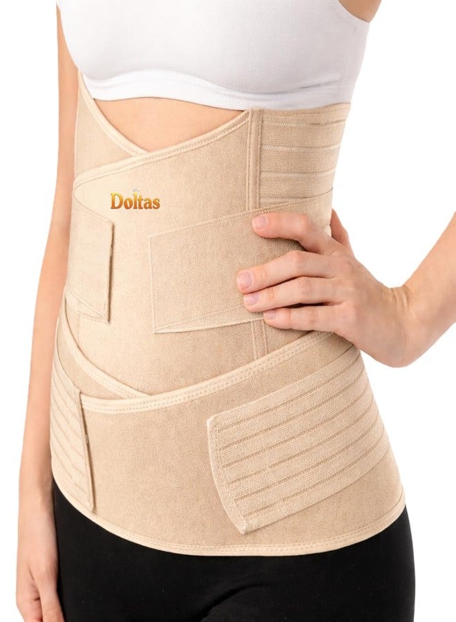DOLTAS 3-in-1 Post Pregnancy Abdominal Belt for Women – C-Section Abdomen Belt & Belly Wrap for After Delivery Recovery – Adjustable Postpartum Belt, Maternity Belt for Waist, Pelvis & Tummy Support (Free Size) (Beige Skin) - Image 1