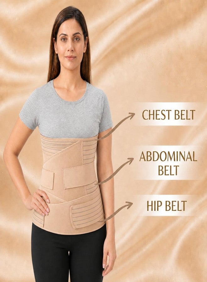 DOLTAS 3-in-1 Post Pregnancy Abdominal Belt for Women – C-Section Abdomen Belt & Belly Wrap for After Delivery Recovery – Adjustable Postpartum Belt, Maternity Belt for Waist, Pelvis & Tummy Support (Free Size) (Beige Skin) - Image 5