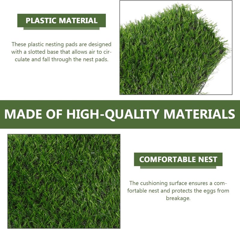 woobles 3PCS Chicken Nesting Pad, Washable Grass Mats Reusable Hen Nest Mat Artificial Nesting Pads Poultry Coop Accessories for Chicken Coop Duck Coop, 11.79X11.79in - Image 5