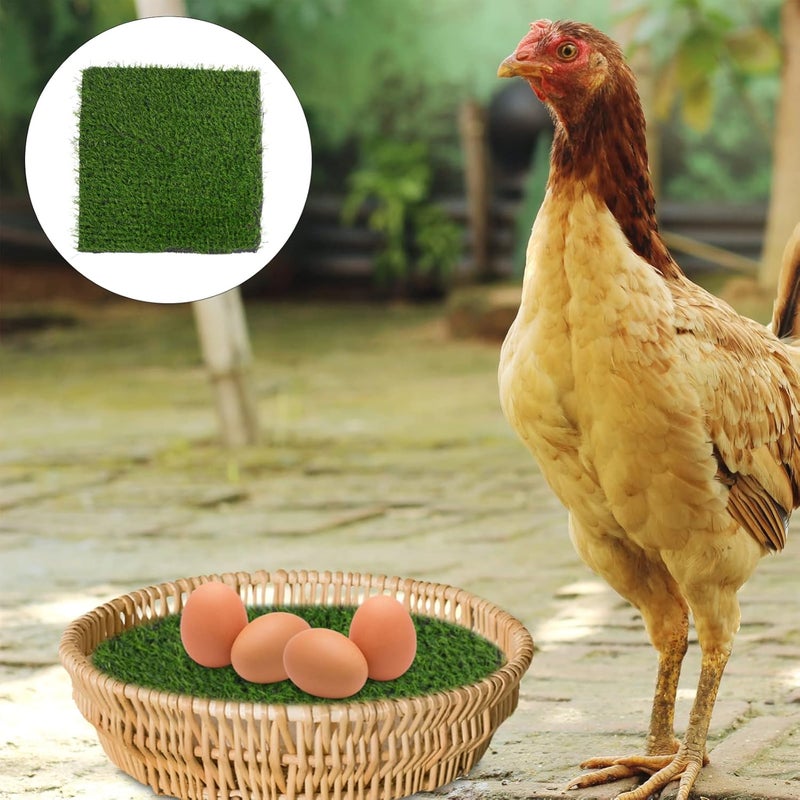 woobles 3PCS Chicken Nesting Pad, Washable Grass Mats Reusable Hen Nest Mat Artificial Nesting Pads Poultry Coop Accessories for Chicken Coop Duck Coop, 11.79X11.79in - Image 4
