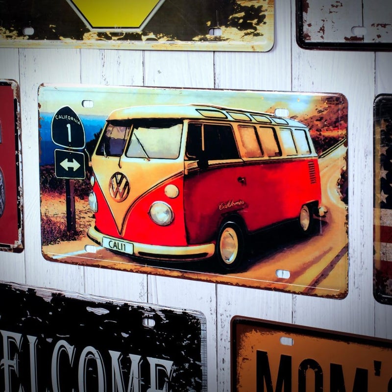 Eazywagon "Volkswagen bus" Vintage Retro Metal Signs - License Wall Plate, Car Tag - Ideal for Cafe, Restaurant, Shop, Home, Hotel, Club, Office, Living Area - Design Plaque - Image 2