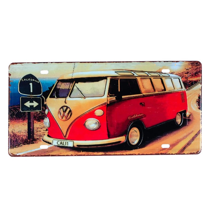 Eazywagon "Volkswagen bus" Vintage Retro Metal Signs - License Wall Plate, Car Tag - Ideal for Cafe, Restaurant, Shop, Home, Hotel, Club, Office, Living Area - Design Plaque - Image 1