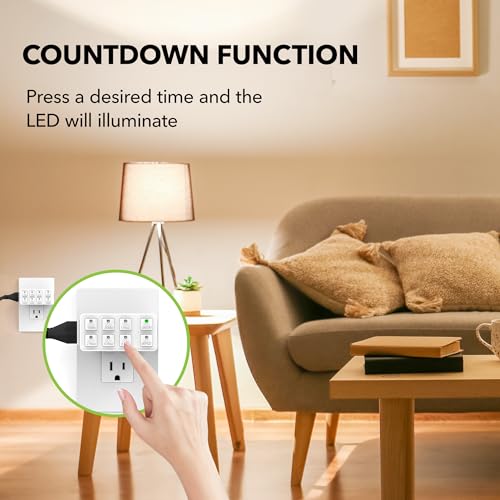 BN-LINK Indoor Countdown Timer with Repeat Function, Heavy Duty Accurate Compact Size for Charger Vacation Security, 3-Prong Grounded Outlet, 15A/1875W ½ HP ETL Listed - Image 5