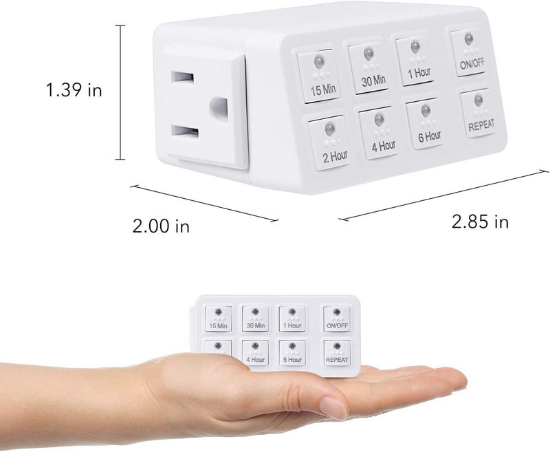 BN-LINK Indoor Countdown Timer with Repeat Function, Heavy Duty Accurate Compact Size for Charger Vacation Security, 3-Prong Grounded Outlet, 15A/1875W ½ HP ETL Listed - Image 3