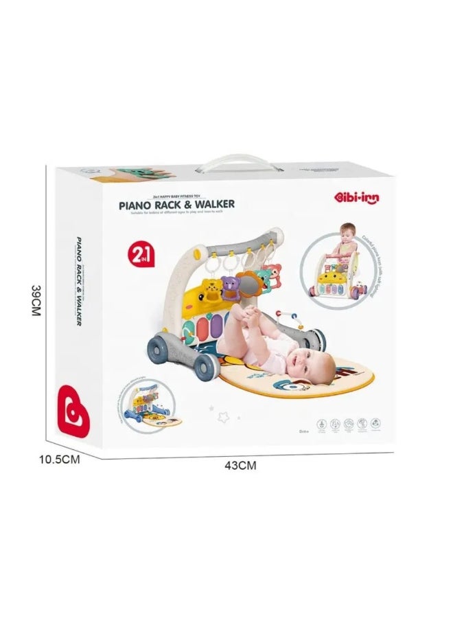 Generic Piano Mat and Baby Walker - Play and Tummy Time (0-12 Months) (Product Code 6049) Grey  - Image 2