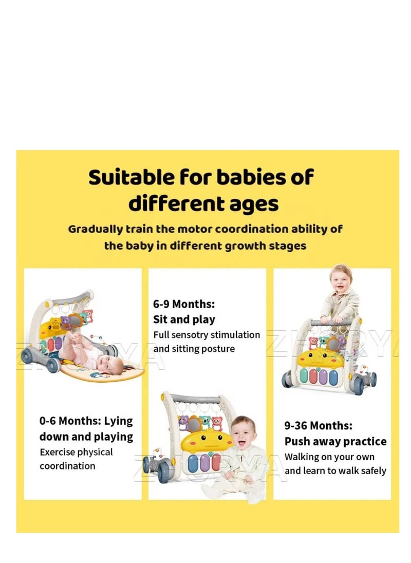 Generic Piano Mat and Baby Walker - Play and Tummy Time (0-12 Months) (Product Code 6049) Grey  - Image 3
