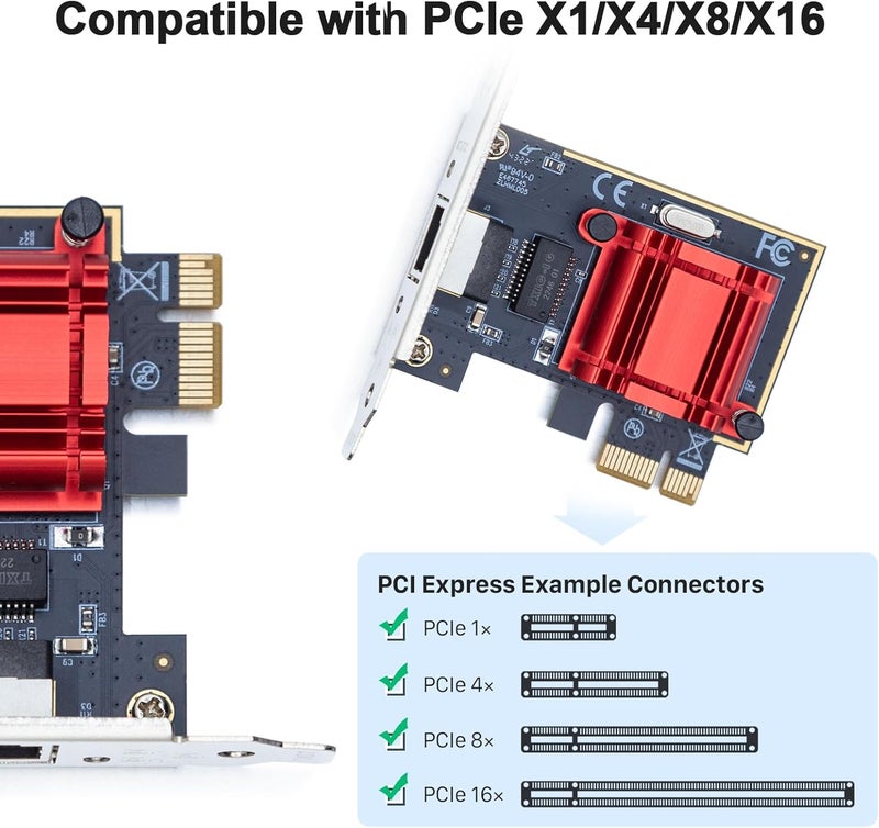 10Gtek بطاقة شبكة PCI Express NIC بسرعة 10/100/1000Mbps مع شريحة Intel I210، محول شبكة متقارب، منفذ RJ45 واحد، PCI Express 2.1 X1، مقارنة مع Intel I210-T1 - Image 4