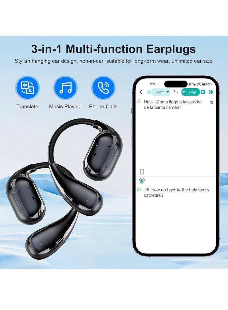 Translation Earbuds - Language Translator Earbuds in 150 Languages and 10 Offline, Translating Earbuds Real Time for iOS & Android, Translator Device for Travel Business (Brilliant Black)  - Image 4