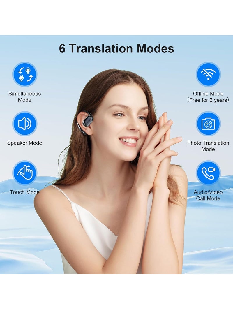 Translation Earbuds - Language Translator Earbuds in 150 Languages and 10 Offline, Translating Earbuds Real Time for iOS & Android, Translator Device for Travel Business (Brilliant Black)  - Image 3