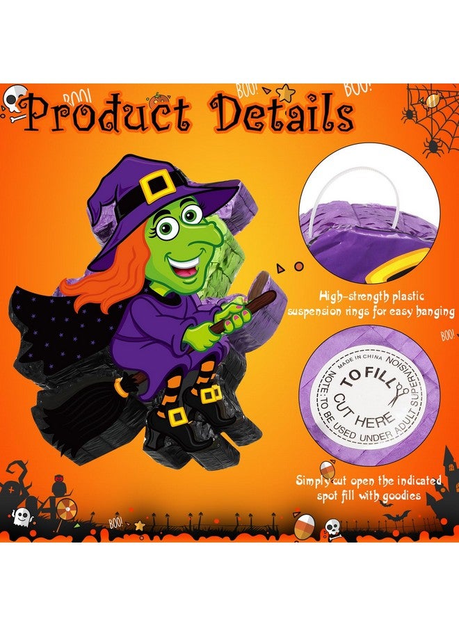Aoriher Halloween Witch Piñata Halloween Decoration Piñata With Stick Blindfold Candy Filled Piñata For Halloween Mexican Birthday Party Game Supplies - Image 3