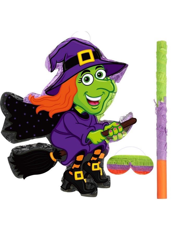 Aoriher Halloween Witch Piñata Halloween Decoration Piñata With Stick Blindfold Candy Filled Piñata For Halloween Mexican Birthday Party Game Supplies - Image 1