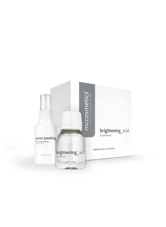 أم سي كوزمتيكس نيويورك عبوة برايتننج آسيد وبخاخ بعد التقشير تفتيح البشرة وتوحيد لونها ويقضي على الكلف والنمش (50 مل )