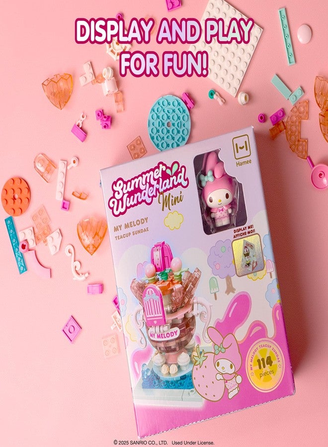 Hamee Sanrio Hello Kitty and Friends ‘Summer Wunderland Mini’ Cute Water Theme Park Building Block Set Birthday Gift, Party Favor, Stress Relief, Collectible Toy, Sanrio Fan, Relaxation - My Melody - Image 5