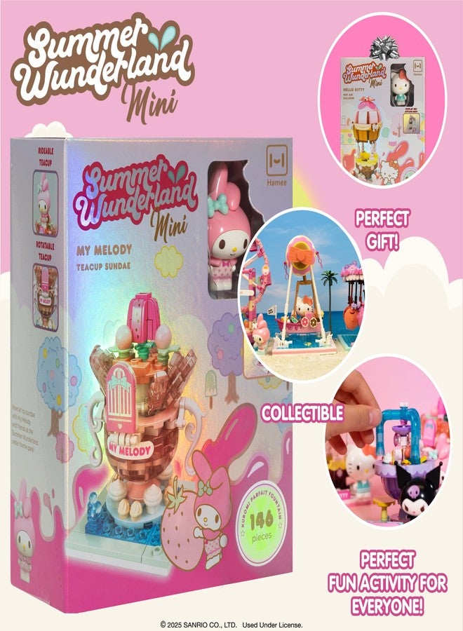 Hamee Sanrio Hello Kitty and Friends ‘Summer Wunderland Mini’ Cute Water Theme Park Building Block Set Birthday Gift, Party Favor, Stress Relief, Collectible Toy, Sanrio Fan, Relaxation - My Melody - Image 2