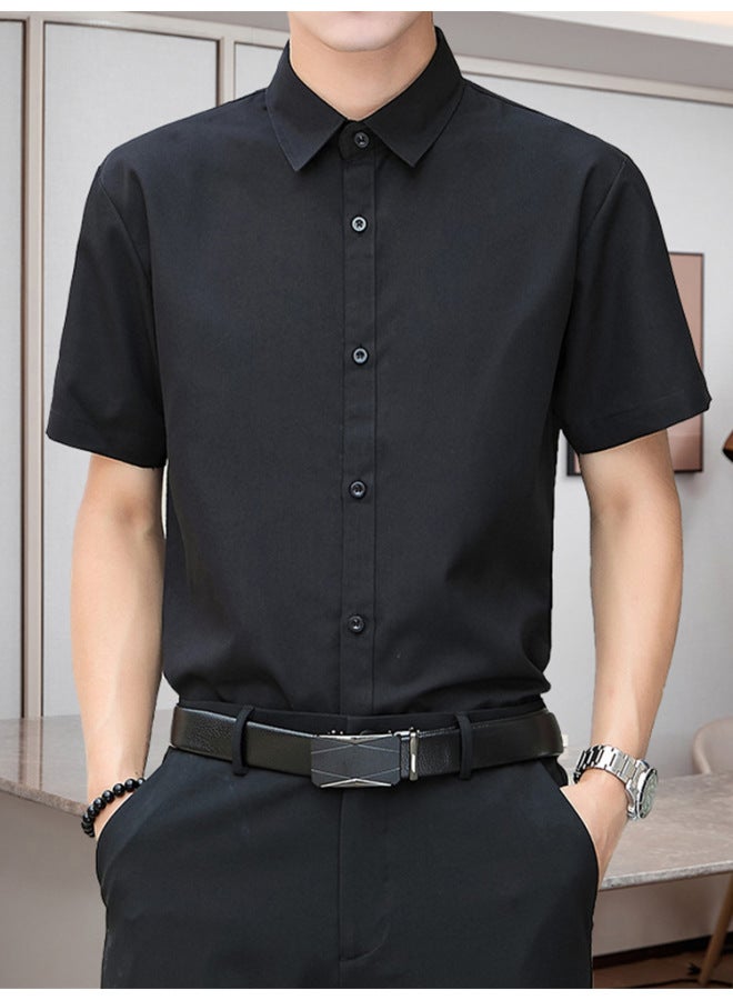 Shirt Men's Long-sleeved Spring And Autumn Business Casual No-iron Anti-wrinkle Shirt Work Wear Short-sleeved Summer Inch