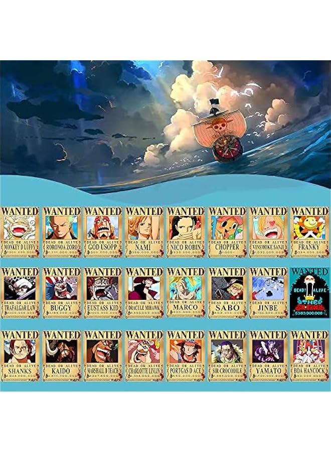 FIDRTH 25PCS Anime 【OP】 Wanted Posters 30×21cm, New Bounty Edition, Straw Hat Pirates Crew Nika Luffy 3 Billion, Zoro, Sanji, 【OP】 Anime Gifts(Retro) - Image 4