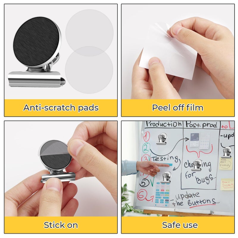 WUDIME 20 Pack Fridge Magnet Refrigerator Magnets, Strong Magnetic Clips, Heavy Duty Clip Magnets for Photo Displays, Whiteboard Magnets for Home, Office, Classroom, Job Ticket Holders - Image 4