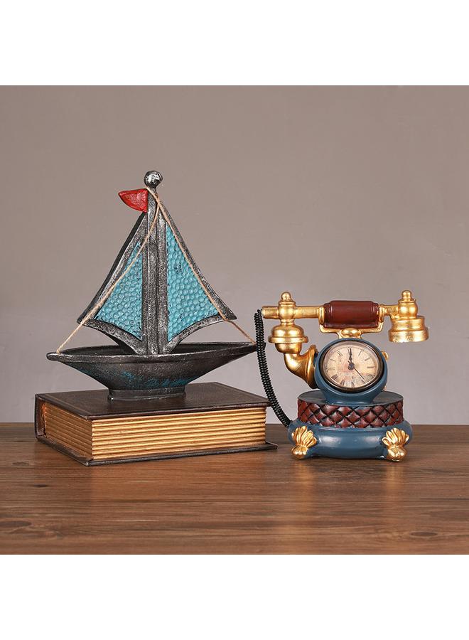 الأزرق جي دبليو زخارف الهاتف الرجعية على الطراز الأوروبي ، غرفة المعيشة الشخصية ، بار ، مقهى ، زخرفة سطح المكتب ، نموذج الدعائم - Image 2