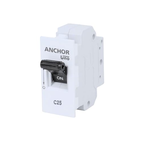 Anchor by Panasonic UNO Mini Roma 25 Amp Single Pole C Curve Mini MCB | Single Pole 25A Mini MCB (66155) - Image 1