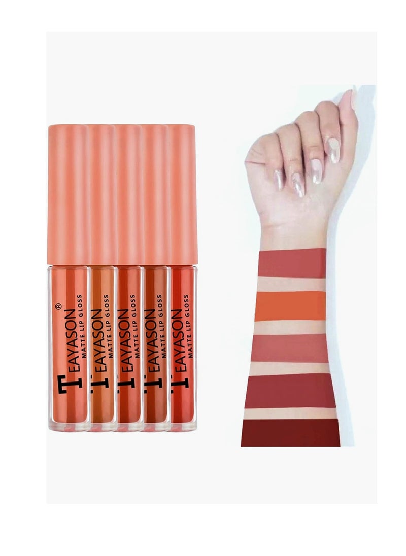 TEAYASON - Teayason Mini Matte Lip Gloss Set of 5 ( Travel Size ) 2 ml × 5 pcs - Image 1