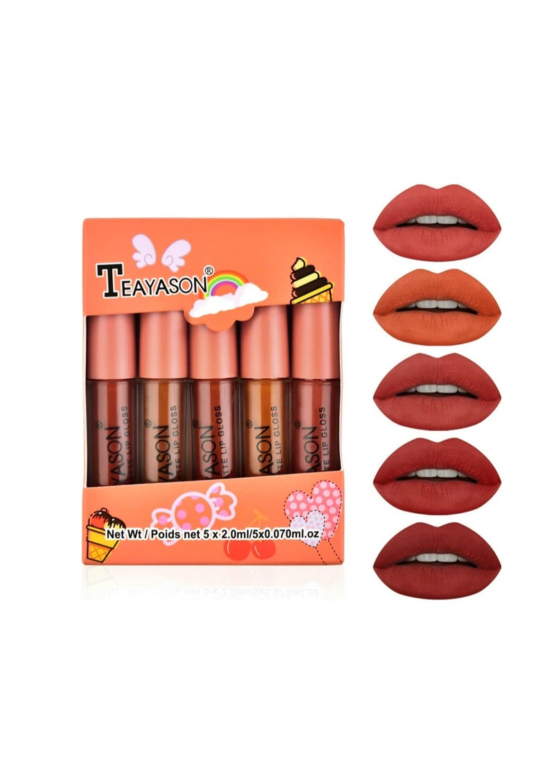 TEAYASON - Teayason Mini Matte Lip Gloss Set of 5 ( Travel Size ) 2 ml × 5 pcs - Image 1