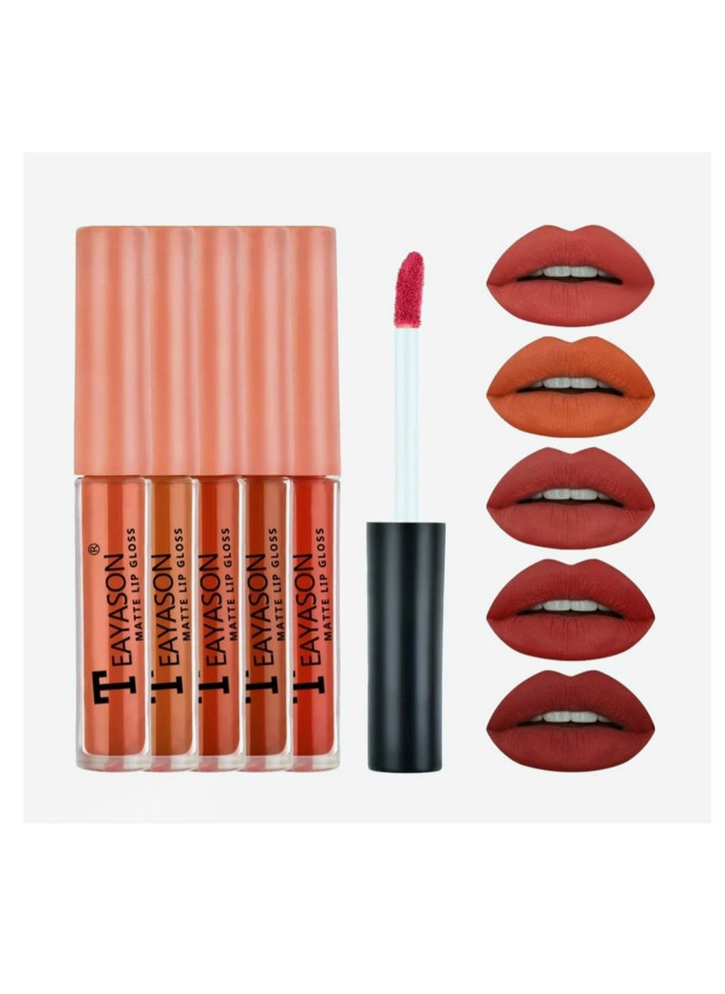 TEAYASON - Teayason Mini Matte Lip Gloss Set of 5 ( Travel Size ) 2 ml × 5 pcs - Image 1