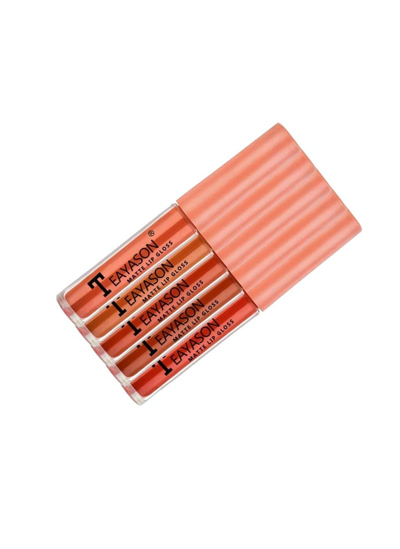 TEAYASON - Teayason Mini Matte Lip Gloss Set of 5 ( Travel Size ) 2 ml × 5 pcs - Image 1