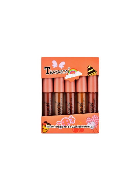 Teayason Mini Matte Lip Gloss Set of 5 ( Travel Size ) 2 ml × 5 pcs