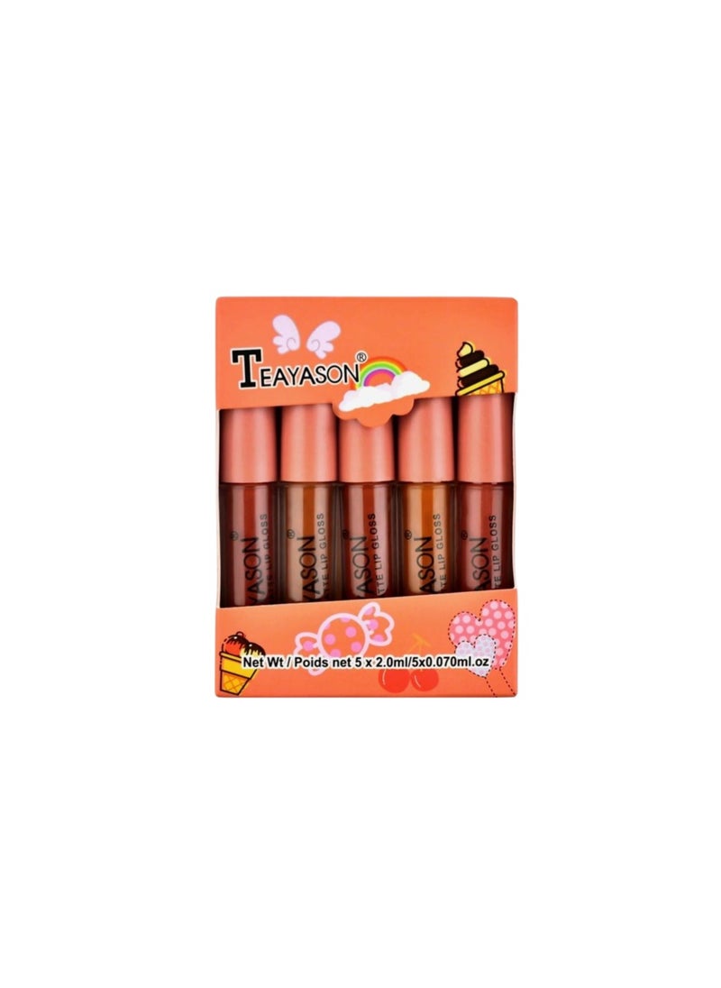 TEAYASON - Teayason Mini Matte Lip Gloss Set of 5 ( Travel Size ) 2 ml × 5 pcs - Image 1